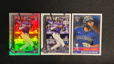 Greg Jones RC Lot (3) 2025 Topps + Topps Heritage + Rainbow Foil Rockies NM