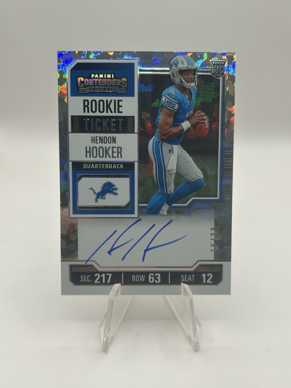 Hendon Hooker 2023 Panini Contenders Rookie Ticket Cracked Ice Auto /23 #111