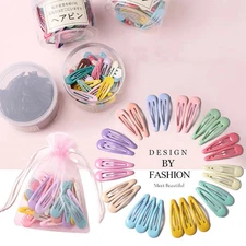 10 Pcs Girls Waterdrop Hairpins Colorful Snap Hair Clips Barrettes Cute Style