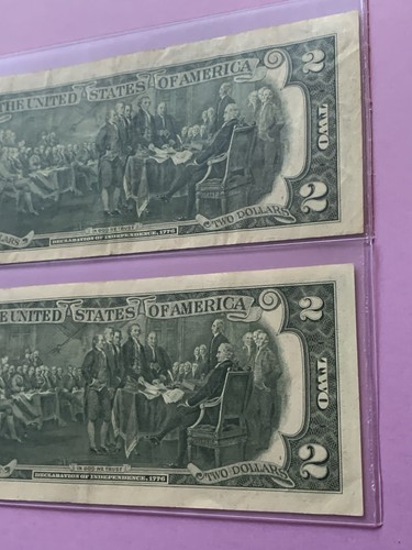 (2) Series 1976 Jefferson $2 Two Dollar Bills Uncertified in Nice Condition - NR - Picture 9 of 13