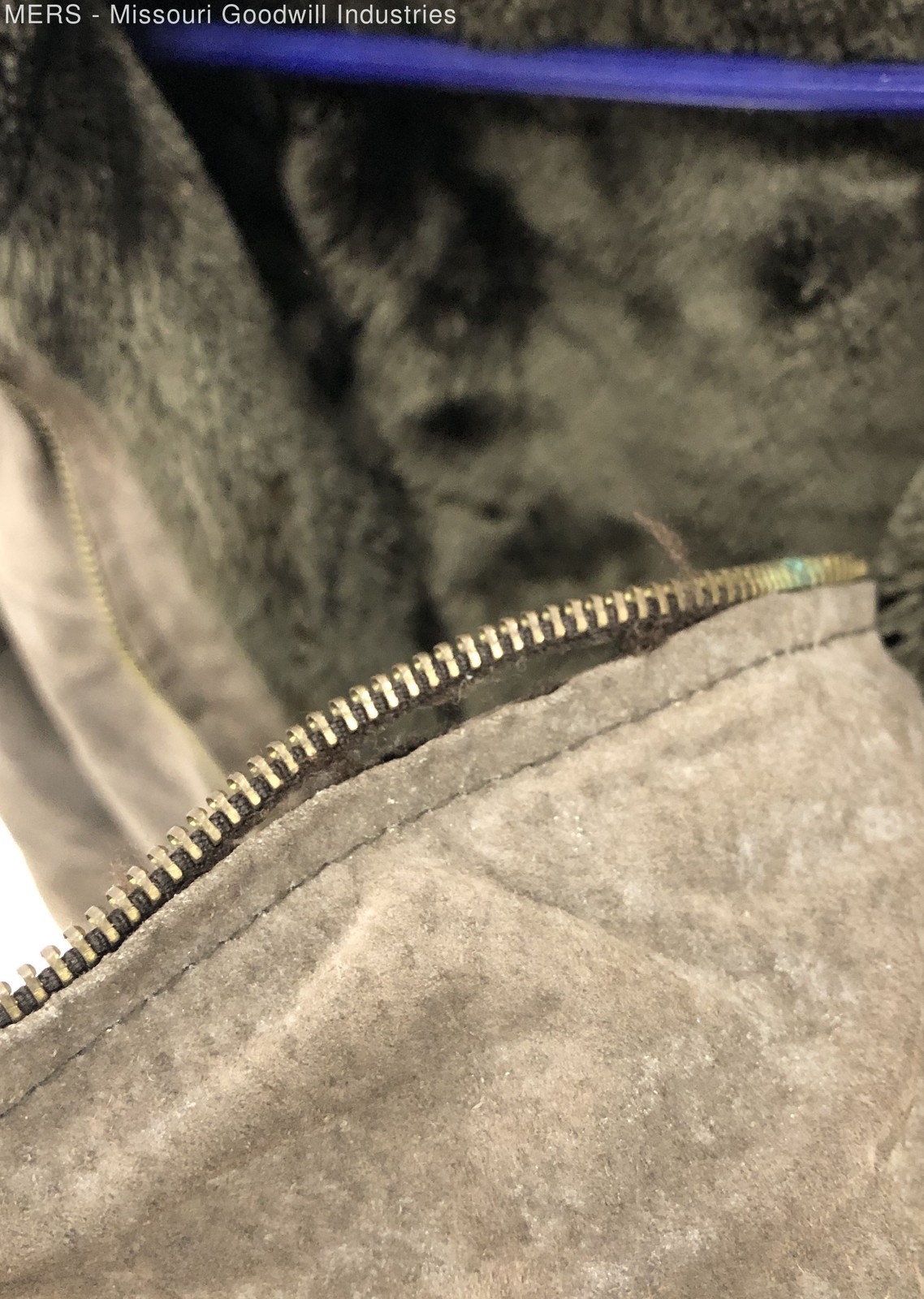 Men's Basic Editions Brown Solid Zip Up Faux Fur … - image 4