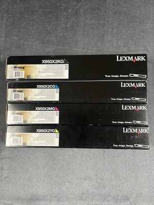 Lot of 4 Lexmark C950X2KG C950X2CG C950X2MG C950X2YG CMYK Toners