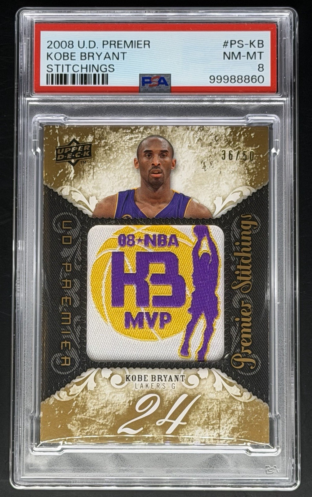 2008-09 Upper Deck Kobe Bryant Premier Stitchings /50 PSA 8 - None Higher