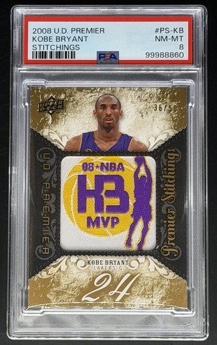 2008-09 Upper Deck Kobe Bryant Premier Stitchings /50 PSA 8 - None Higher