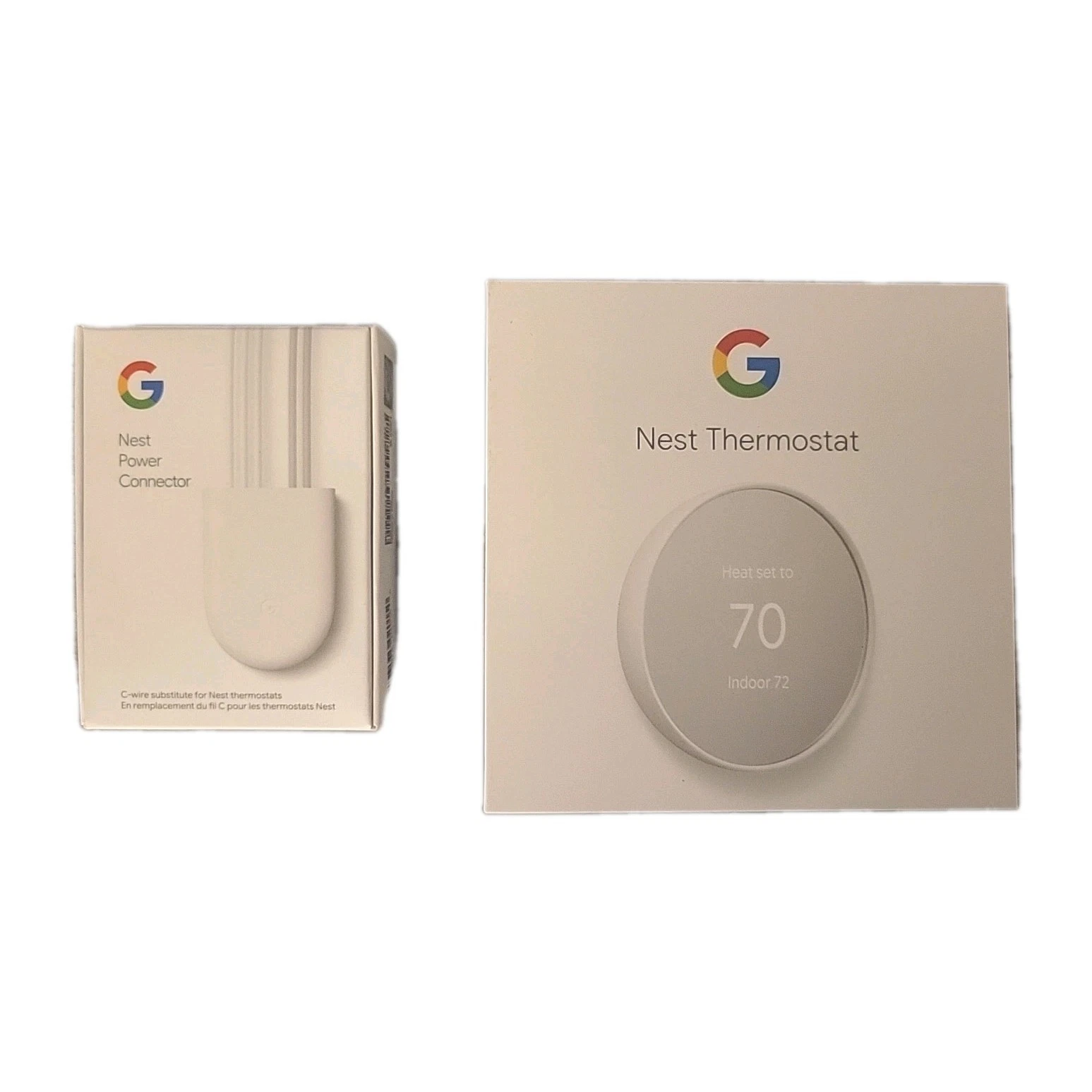 Google Nest Smart Thermostat - Snow Model G4CVZ New Open Box w/ power connector