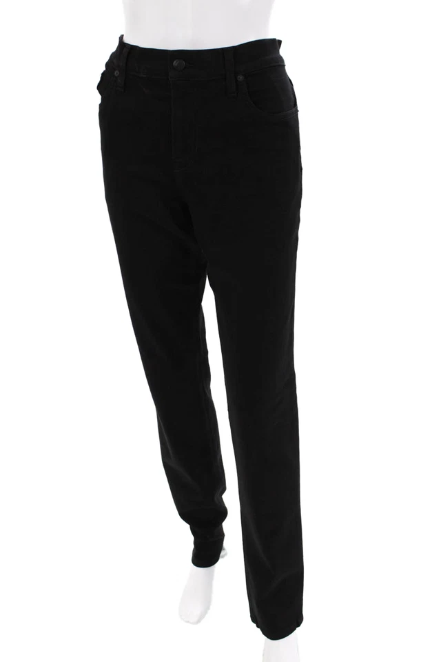 Calças de Perna Reta Forradas com Botões e Zíper para Mulheres Joes Pretas Tamanho EUR 33 - Imagem 2 de 4