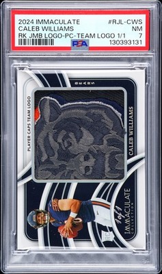 2024 PANINI IMMACULATE COLLECTION ROOKIE JUMBO LOGOS CALEB WILLIAMS 1/1 PSA 7