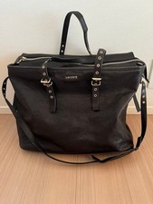 Lacoste Women Black Leather Tote Bag Shoulder Limited Edition Rare french Fashio