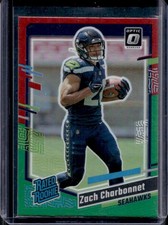 2023 Donruss Zach Charbonnet Optic Rated Rookie Preview Red & Green Prizm #392