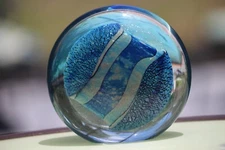 Jellyfish Paperweight Glass Art Disc Dichroic Eickholt Signed/Date 1995 DGA VTG 