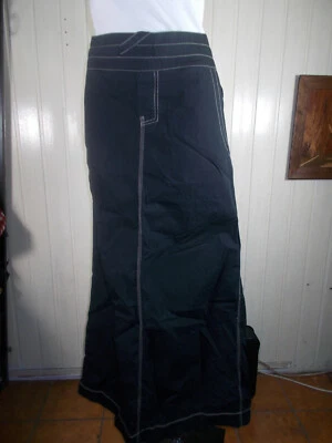 Y2K Vintage Jupe très longue 100% coton noir Killah L 40/42 Fendue derriere - Photo 1/4