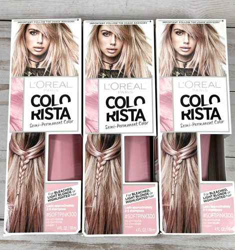 L'Oreal Paris ColoRista SoftPINK300 Pink Semi-Permanent Hair Color (3 Pack)