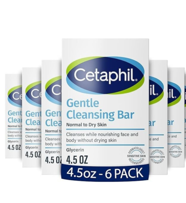 #ad CETAPHIL Gentle Cleansing Bar Soap for Normal Dry Sensitive Skin 4.5oz 6 Pack $24.95
