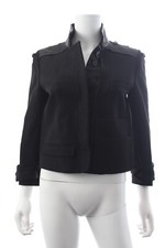Chloe Contrast-Collar Twill Jacket / Black