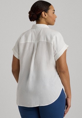 ラルフ・ローレン Lauren Ralph Lauren Plus-Size Linen Dolman-Sleeve Shirt レディース シャツ Women's Lauren Ralph Lauren Plus-Size Linen Dolman-Sleeve