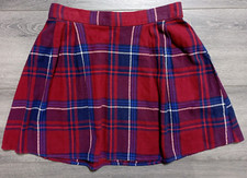 Old Navy Skirt Womens Junior XS Red/Blue Plaid 100 Cotton Pull-On Short
