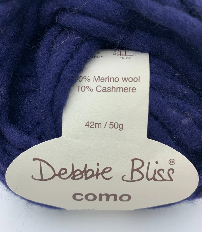 Lote de 4 bolas Debbie Bliss Como hilo mezcla de lana de cachemir azul marino 50 gramos 42 m cada una Foto 2 de 3