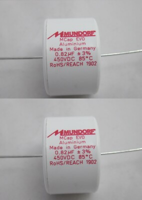 2er Set MCap EVO Folienkondensator Mundorf 0,82 µF 450V DC Audio Kondensator