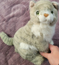 Russ Horace Sitting Cat Stuffed Animal Plush Green Eyes