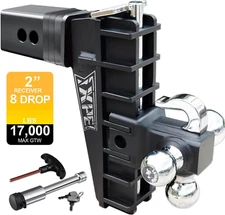 Adjustable Trailer Hitch Fits 2.0-Inch Receiver, Heavy Duty Tow Hitches (17000 L