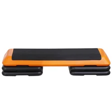 43" Training Exercise Aerobic Stepper Step Platform Workout w/Risers Orange