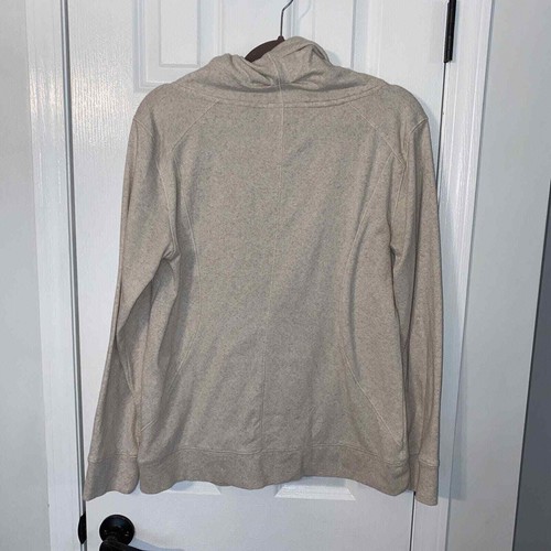 Womens Maurices Solid Zipper Cowl Neck Pullover Sweatshirt Sz M Tan Beige - Picture 5 of 5