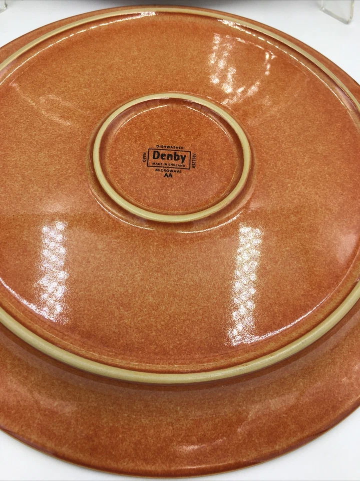 "Dos (2) platos de cena Denby England FIRE SAGE (verde/reposache) 10,5"" usados en muy buena condición" Foto 2 de 4