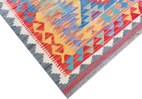 Alfombras Tash Vintage Hechas a Mano Afghan Kilim Turco Vintage Lana Plana 208x107 cm - Imagen 5 de 6