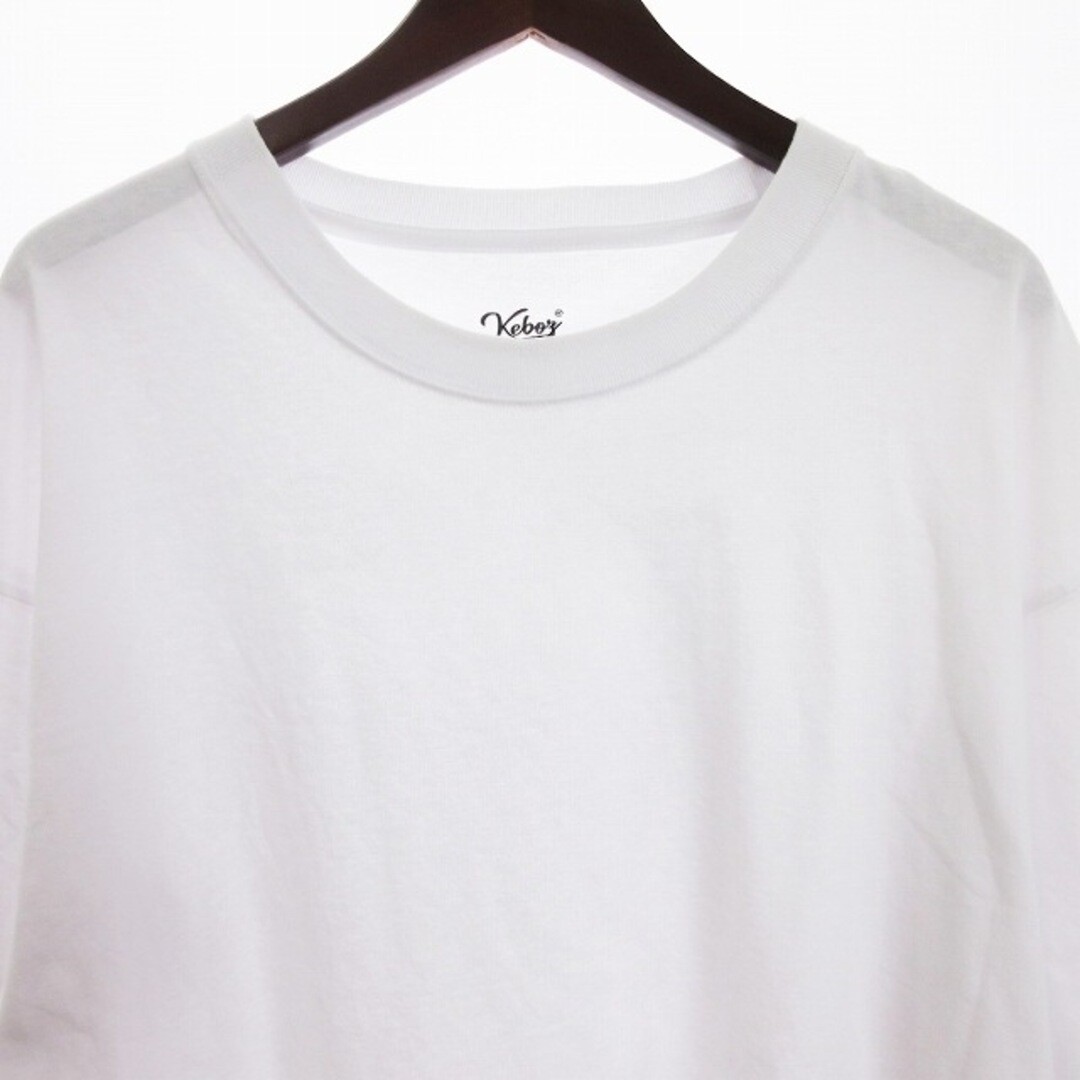 Keboz Logo T Shirt Short Sleeve Crew Neck White XL Large