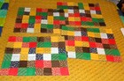 SET OF 4 VTG. HAND MADE PATCHWORK QUILT PLACEMATS  18" WIDE x 14" REVERSABLE — photo 2