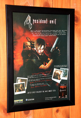 Resident Evil 4 PS2 GameCube Capcom Mini Werbeblatt Gerahmt Poster Ad Framed