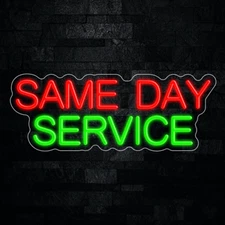 Same Day Service Neon LED Sign 24"L x 9"H #32686