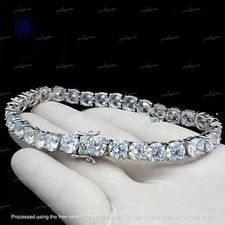 15Ct Round Cut Lab Created 5mm Diamond Tennis Bracelet 14K White Gold Plated