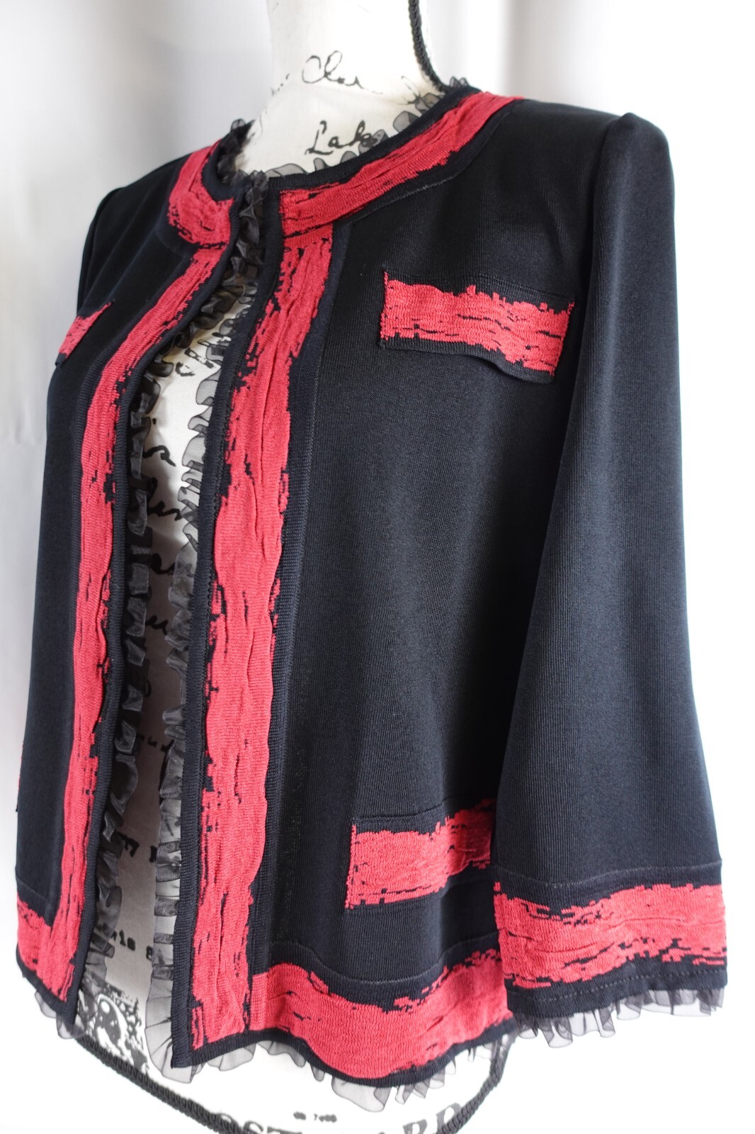 Ming Wang Womens Hook Loop Blazer Jacket Size Med… - image 17