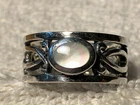 Vintage Sterling Silver 925 Ring with Mother of Pearl Appearance Size 7.75.
