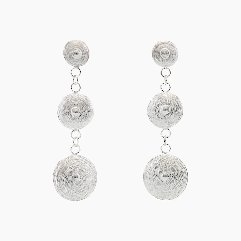 orecchini da donna in argento 925 filigrana sardi pendenti lunghi orecchino - Immagine 4 di 4