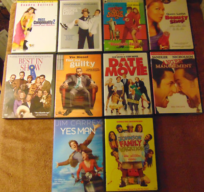 Lot of 10 COMEDY DVDs - Jim Carrey  Adam Sandler  Kevin James +
