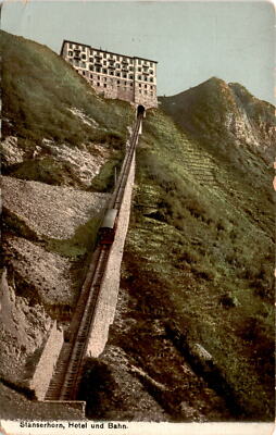 Stanserhorn Hotel Bahn Goetz Photograph Luzern donkey train Carte posta Postcard