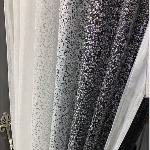 Modern Ombre Color Sheer Curtain with Sequins Shiny Voile Sheer Curtain 2 Panels - Bild 43 von 43