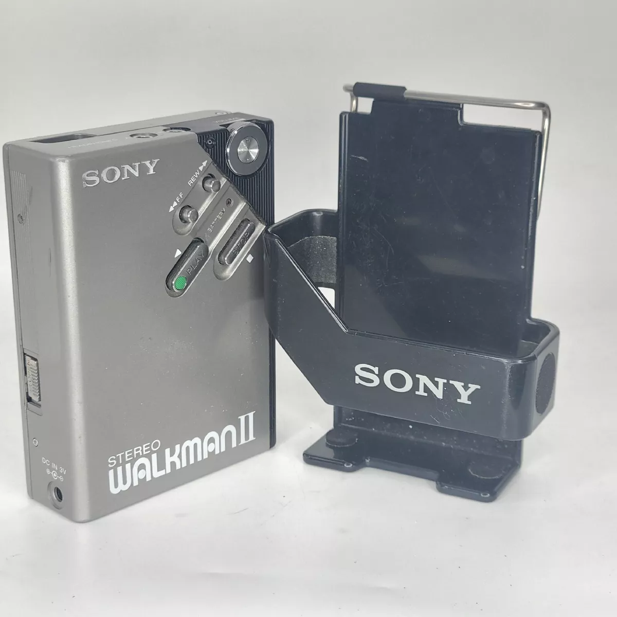 Sony WM-2 Stereo Walkman II Cassette Player W/ Case clip (FOR PARTS NOT  WORKING)