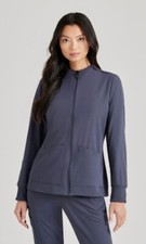 Barco Scrubs Style 884 Zippered Detailed Scrub Jacket in "Steel" Size 2XL