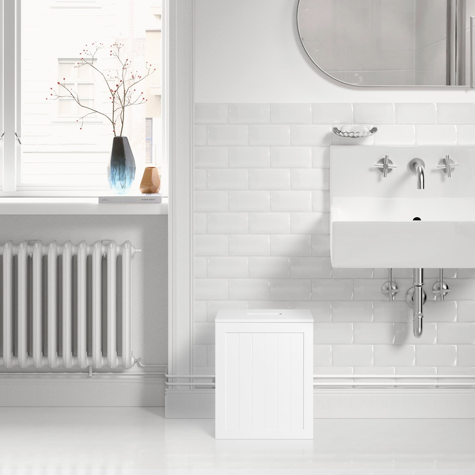 White Shaker Slimline Wooden Multipurpose Bathroom Storage Unit eBay