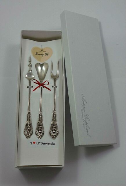 Rose Point by Wallace Sterling Silver "I Love You" Serving Set 3pc Custom Made
