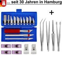 Bastelmesser Set +Pinzette Schnitzmesser PräZisionsmesser Skalpell Messer Cutter