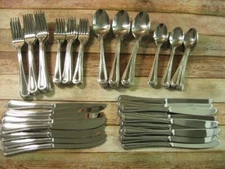 Wallace 18/10 CONTINENTAL BEAD Stainless Flatware Set 120 Pc. Service for 24