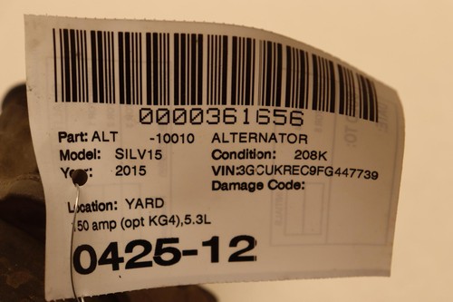 2014-2019 CHEVY SILVERADO 1500 5.3L ENGINE ALTERNATOR GENERATOR 150 AMP OEM - Picture 11 of 11