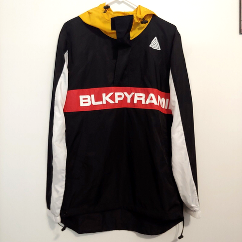 Black Pyramid Mens Pullover Windbreaker 