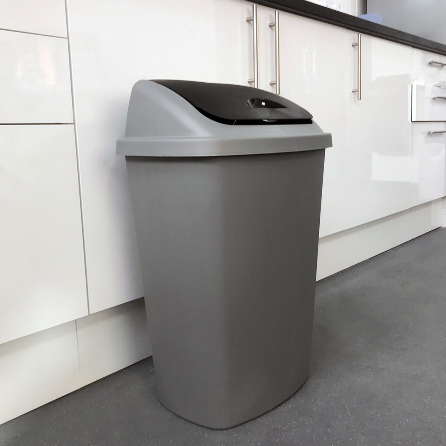 Plastic Swing Top Lid Bin Laundry Recycle Rubbish General Waste Dustbin