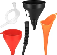 3 PCS Car Funnel Set, Plastic Wide-Mouth Funnel with Flexible Long Hose, Univers