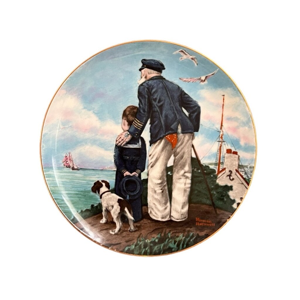 Norman Rockwell's Looking Out to Sea Collector Plate by Royal Eaton.
